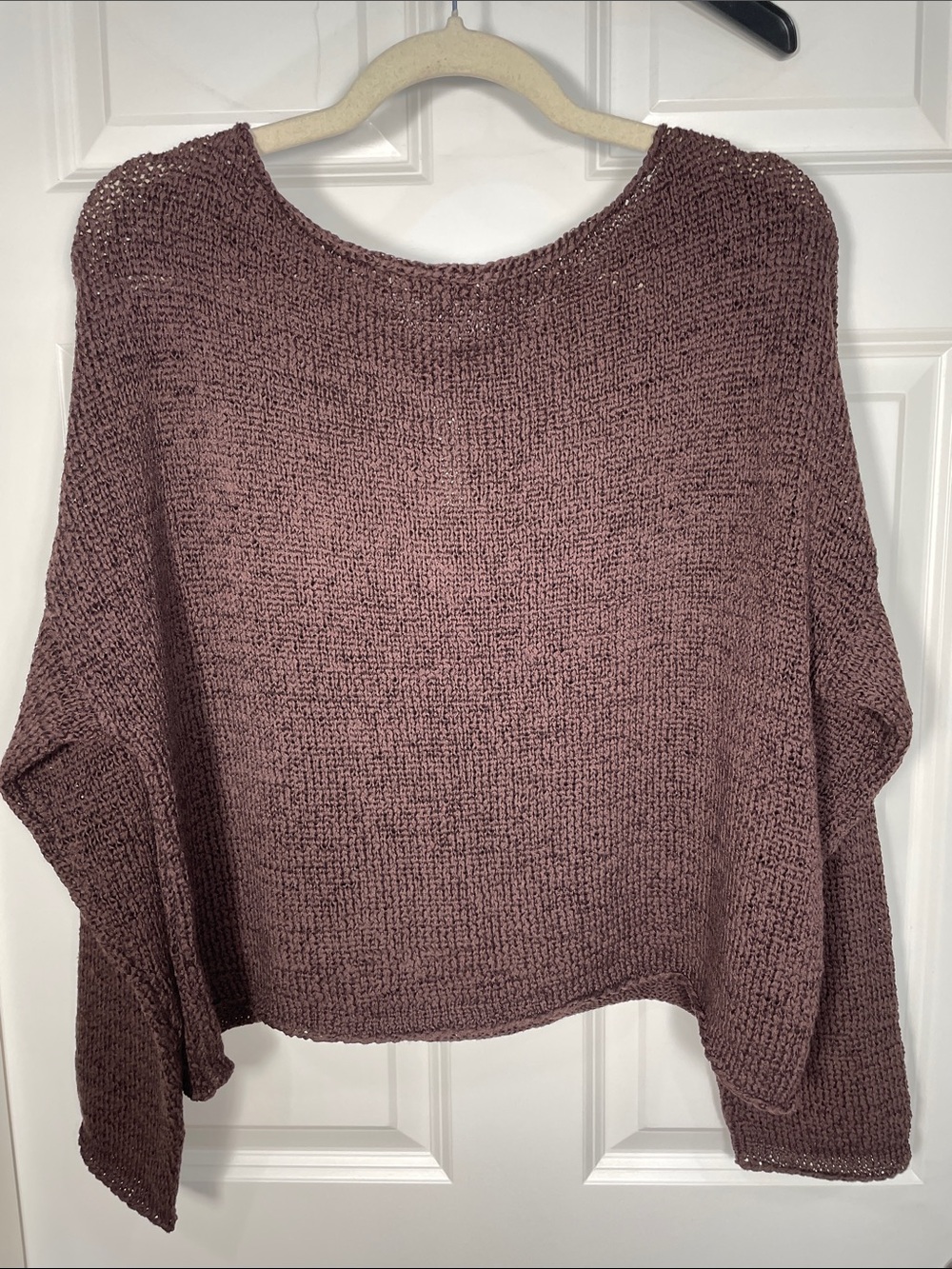 Madewell Boatneck Pullover Sweater Large Burnt Cocoa Chunky Loose Knit Brown - Picture 7 of 13